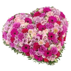 Cœur de fleurs variées