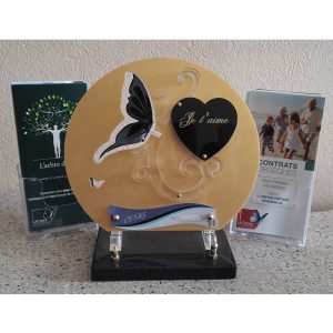 Plaque papillon/cœur 26X26