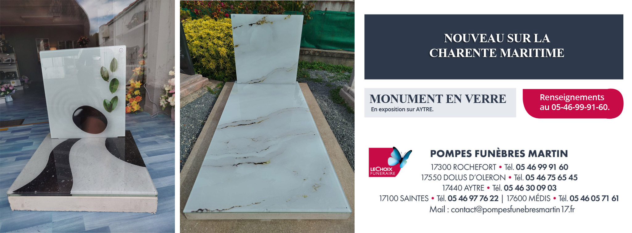 nouveau monument funéraire en verre